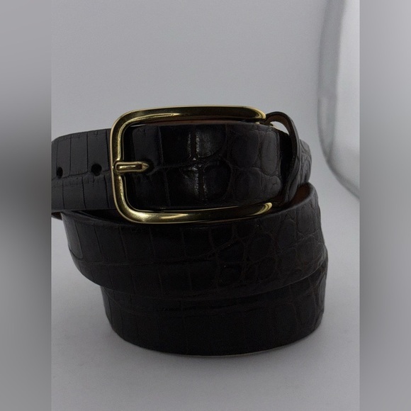 Martin Dingman Genuine Alligator Grain Calfskin Brown 42" Belt Hand Made in USA - Picture 3 of 12